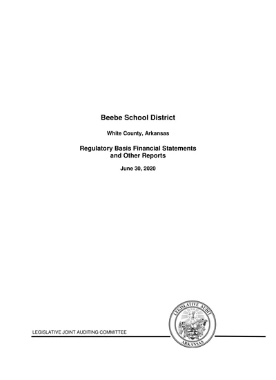 Beebe School District ACFR Cover