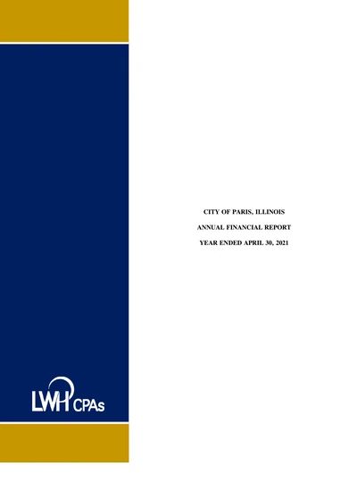 City of Paris ACFR Cover