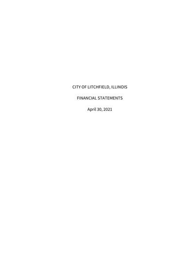 City of Litchfield ACFR Cover