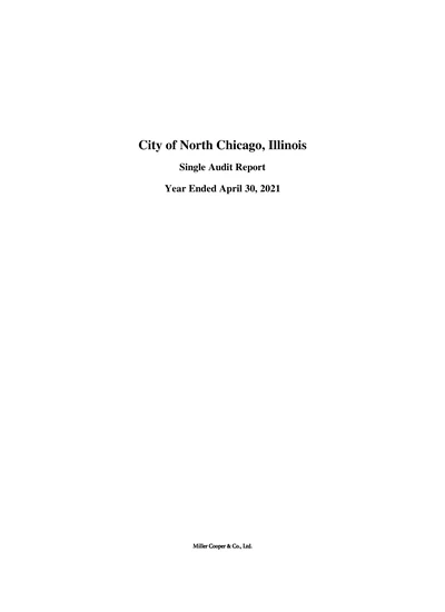 City of North Chicago ACFR Cover