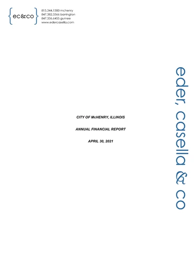 City of Mchenry ACFR Cover