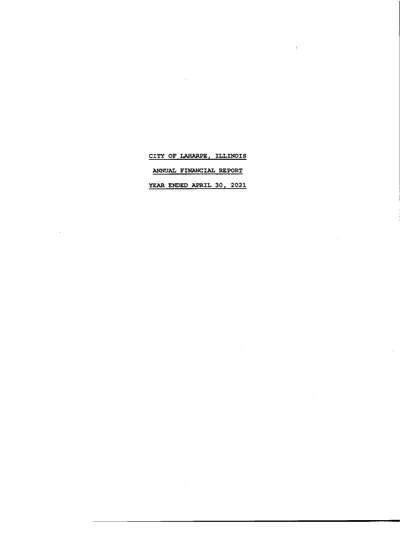 City of Laharpe ACFR Cover