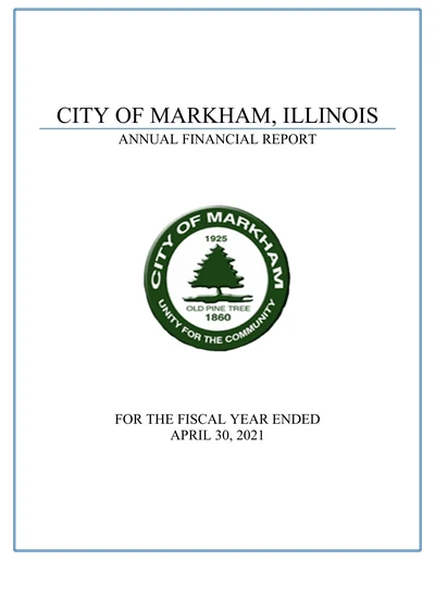 City of Markham ACFR Cover