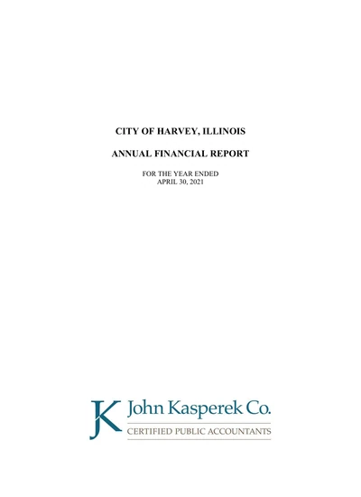 City of Harvey ACFR Cover