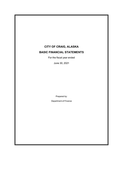 City of Craig, Alaska ACFR Cover