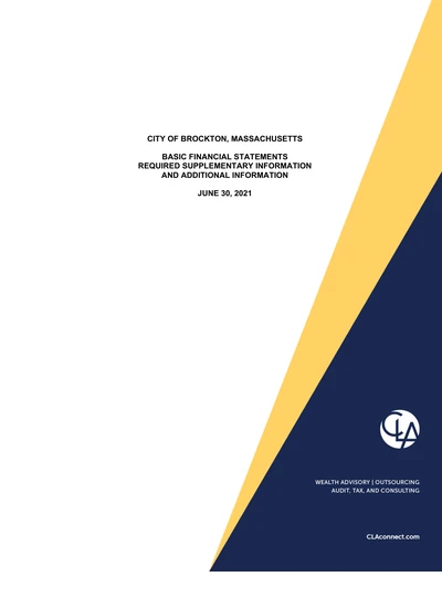 City of Brockton ACFR Cover