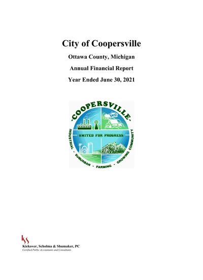 City of Coopersville, Michigan ACFR Cover