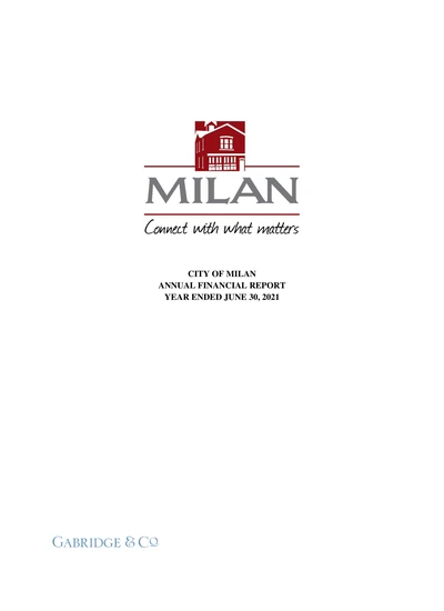 City of Milan ACFR Cover