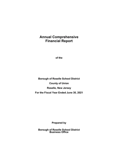 Borough of Roselle School District ACFR Cover