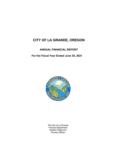 City of La Grande ACFR Cover