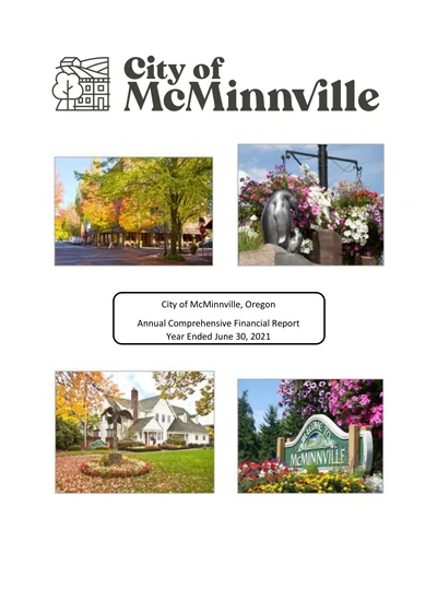 City of Mcminnville ACFR Cover