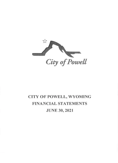 City of Powell ACFR Cover