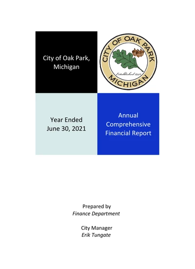 City of Oak Park, Michigan ACFR Cover