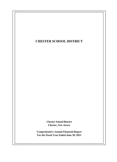 Chester School District ACFR Cover