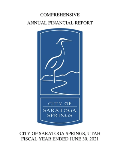 City of Saratoga Springs ACFR Cover