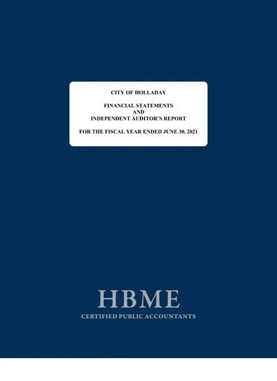 City of Holladay ACFR Cover