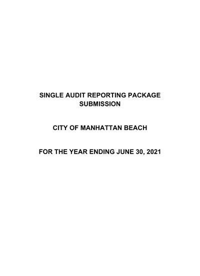 City of Manhattan Beach ACFR Cover