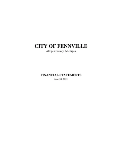 City of Fennville, Michigan ACFR Cover