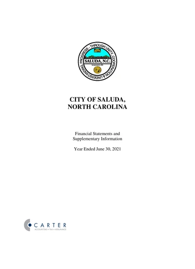 City of Saluda, North Carolina ACFR Cover