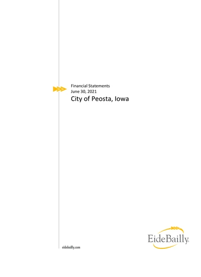 City of Peosta ACFR Cover