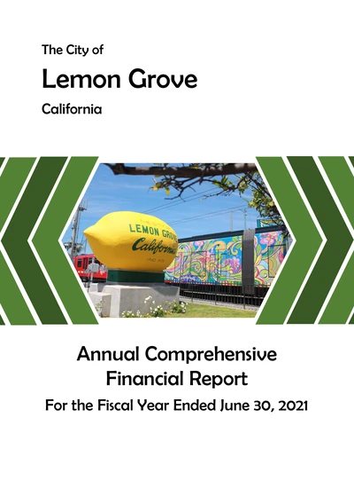 City of Lemon Grove ACFR Cover