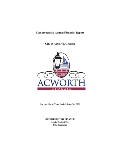 City of Acworth ACFR Cover
