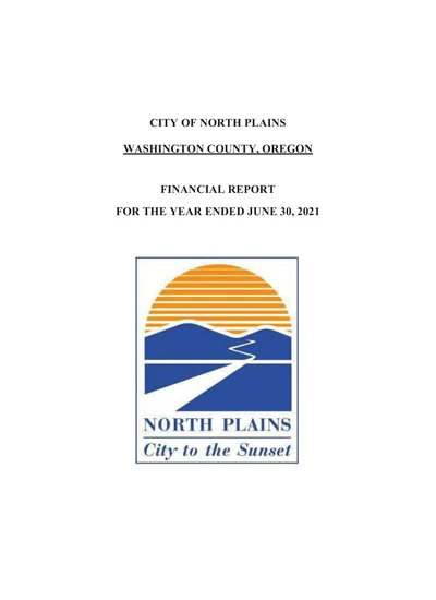 City of North Plains ACFR Cover