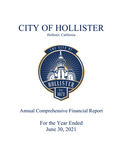 City of Hollister ACFR Cover