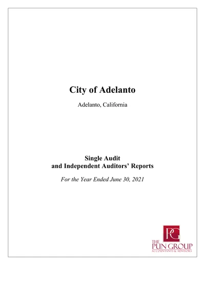 City of Adelanto ACFR Cover
