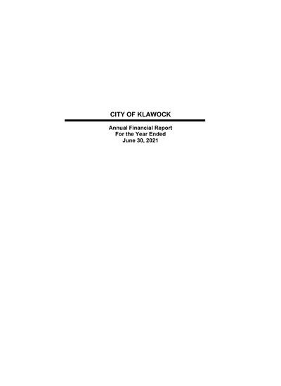 City of Klawock ACFR Cover