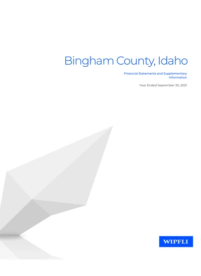 Bingham County, Idaho ACFR Cover
