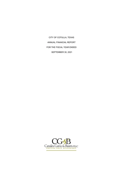 City of Cotulla, Texas ACFR Cover