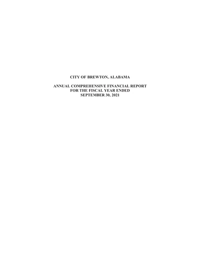 City of Brewton, Alabama ACFR Cover