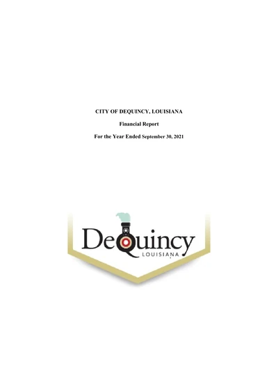 City of Dequincy, Louisiana ACFR Cover