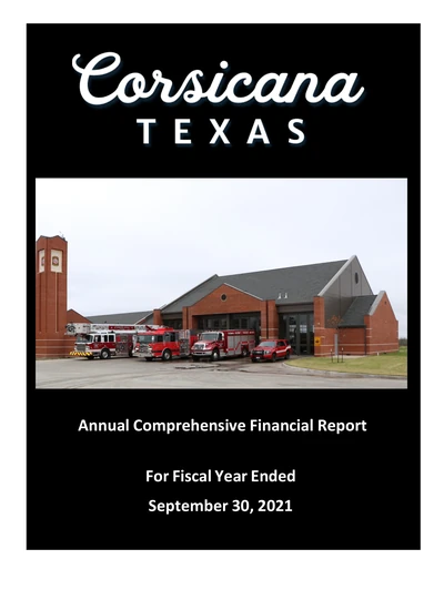 City of Corsicana, Texas ACFR Cover