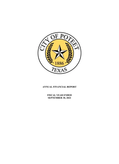 City of Poteet, Texas ACFR Cover