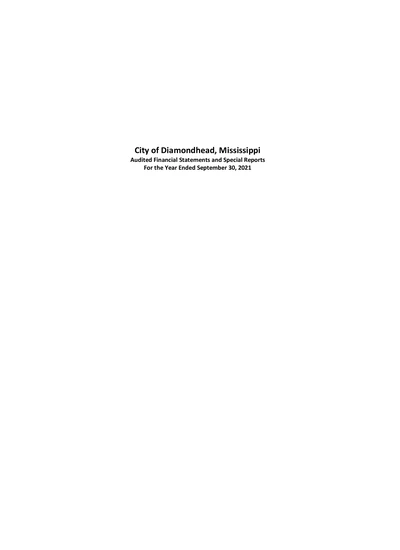 City of Diamondhead ACFR Cover