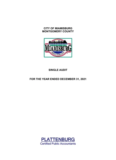 City of Miamisburg ACFR Cover