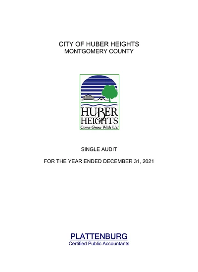 City of Huber Heights ACFR Cover