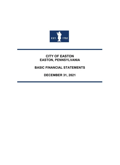 City of Easton ACFR Cover