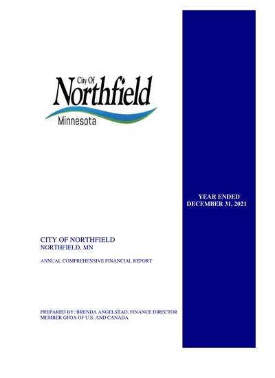 City of Northfield ACFR Cover