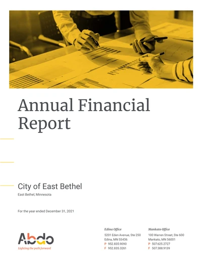 City of East Bethel ACFR Cover