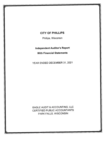 City of Phillips, Wi ACFR Cover