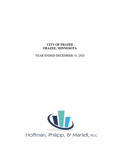 City of Frazee ACFR Cover