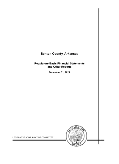 Benton County, Arkansas, Federal Awards Program ACFR Cover