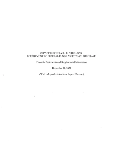 City of Russellville ACFR Cover