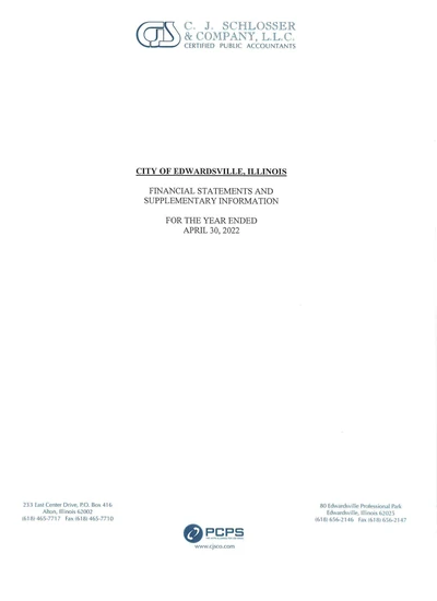 City of Edwardsville ACFR Cover
