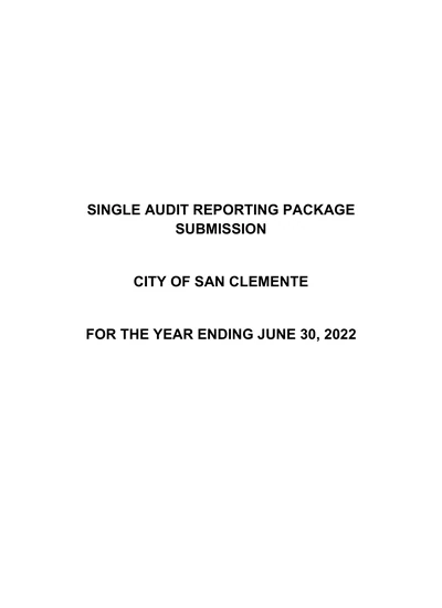 City of San Clemente ACFR Cover