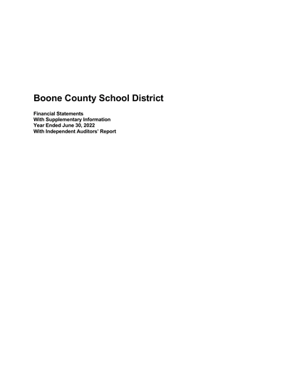 Boone County Board of Education ACFR Cover