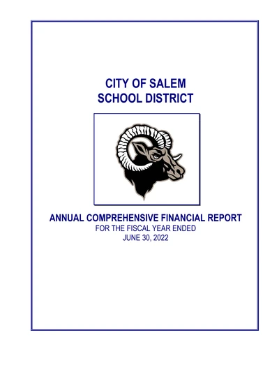 City of Salem School District ACFR Cover